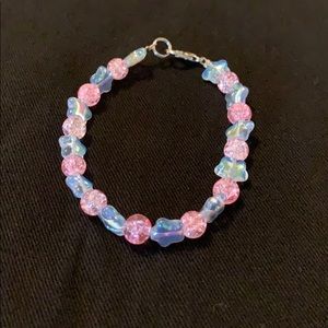 Glass beaded bracelet. Glass stars and round beads